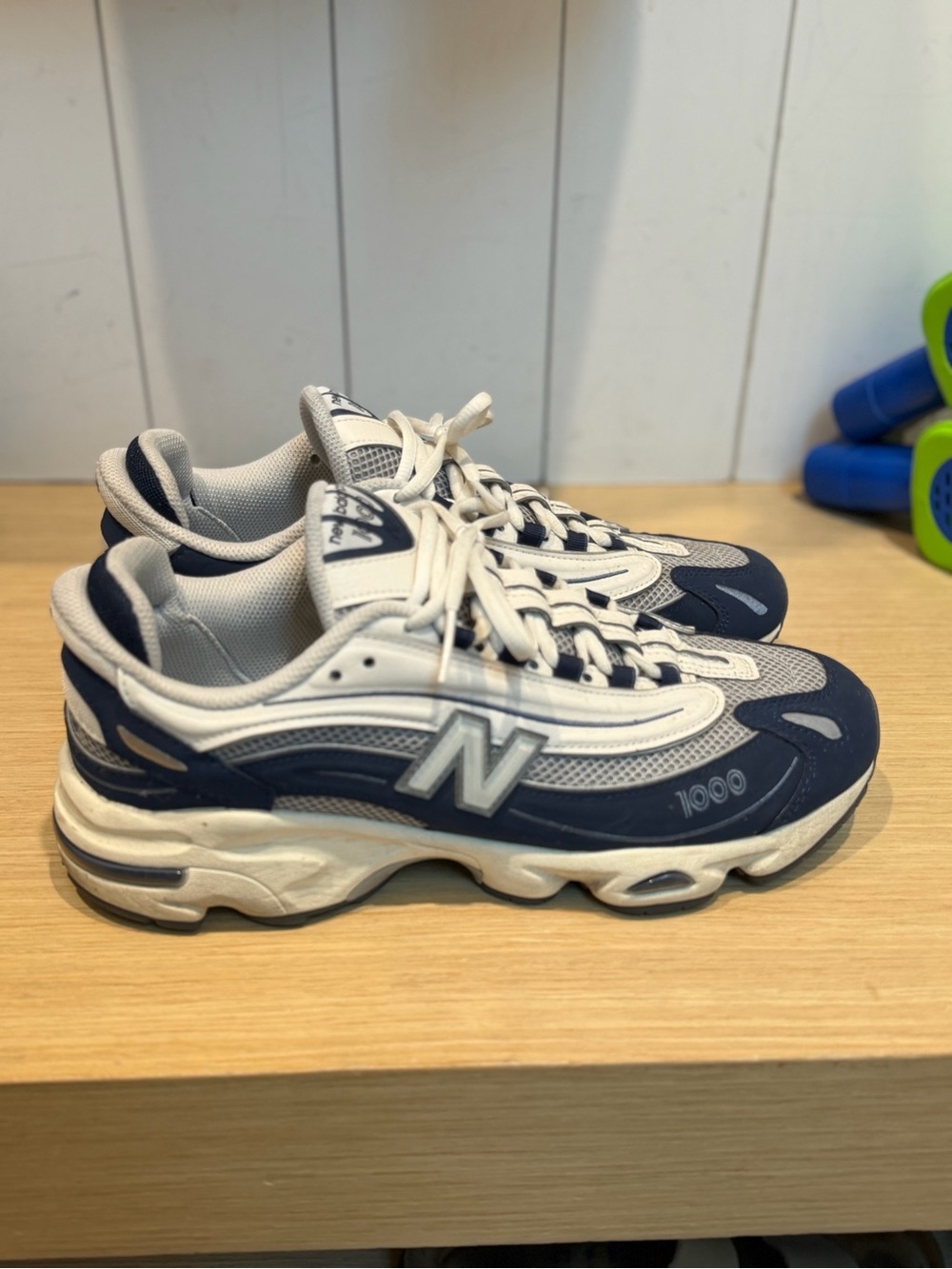 New Balance 1000 Navy and White Athletic Sneakers